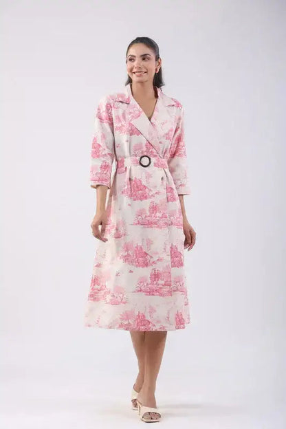 Sunset Pink Cotton Flex Dress