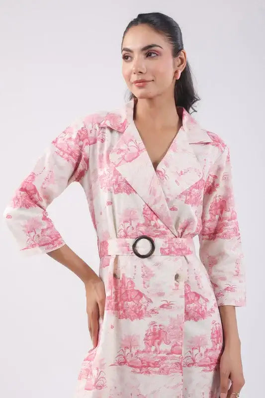 Sunset Pink Cotton Flex Dress