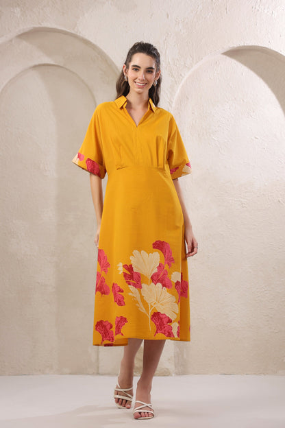 Marigold Rouge Yellow Cotton Dress