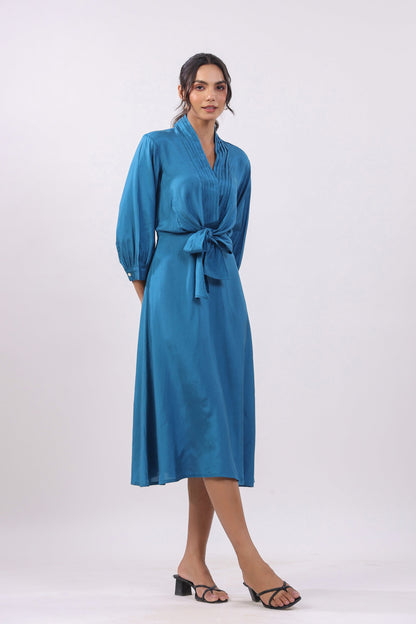 Blue Whisper Russian Silk Dress