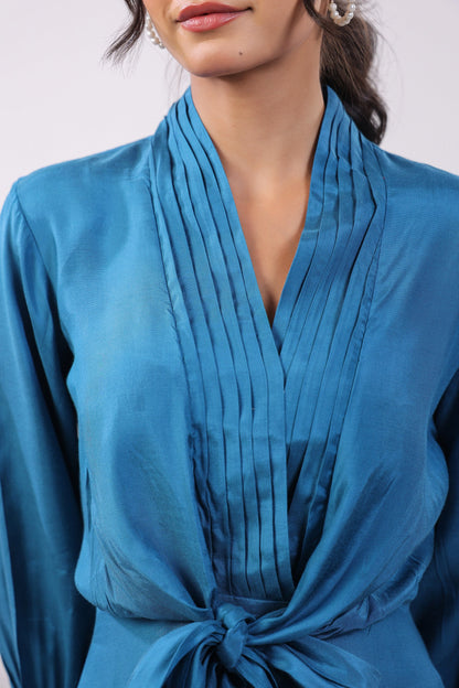 Blue Whisper Russian Silk Dress