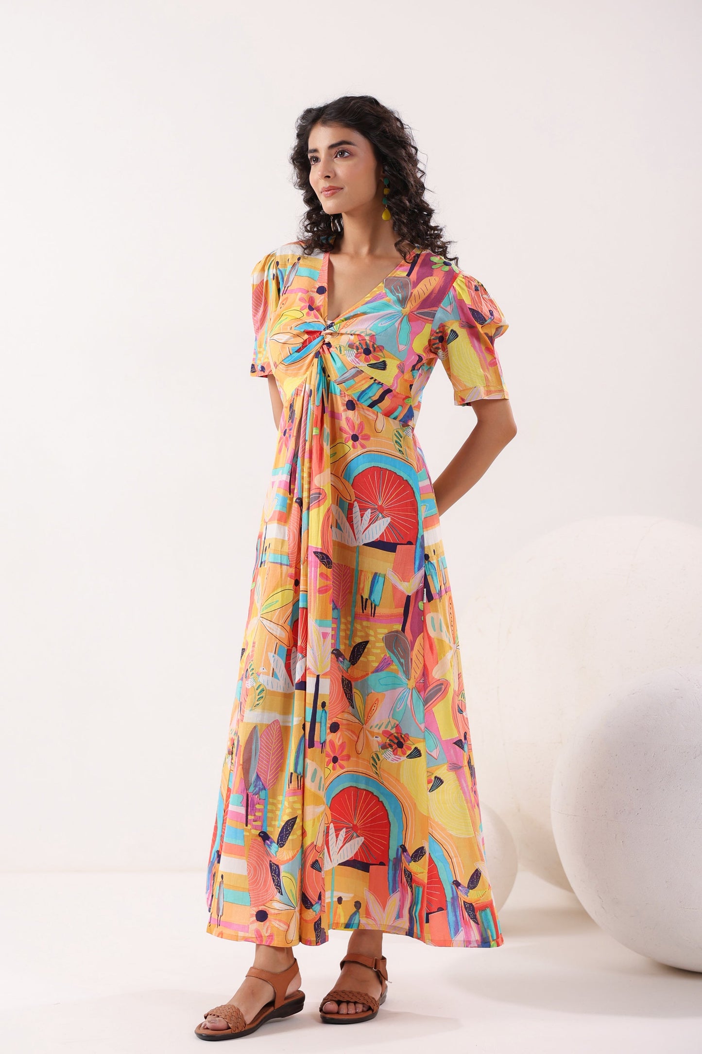 Radiant Bloom Cotton Sundress