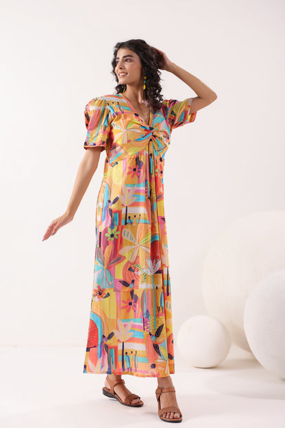 Radiant Bloom Cotton Sundress