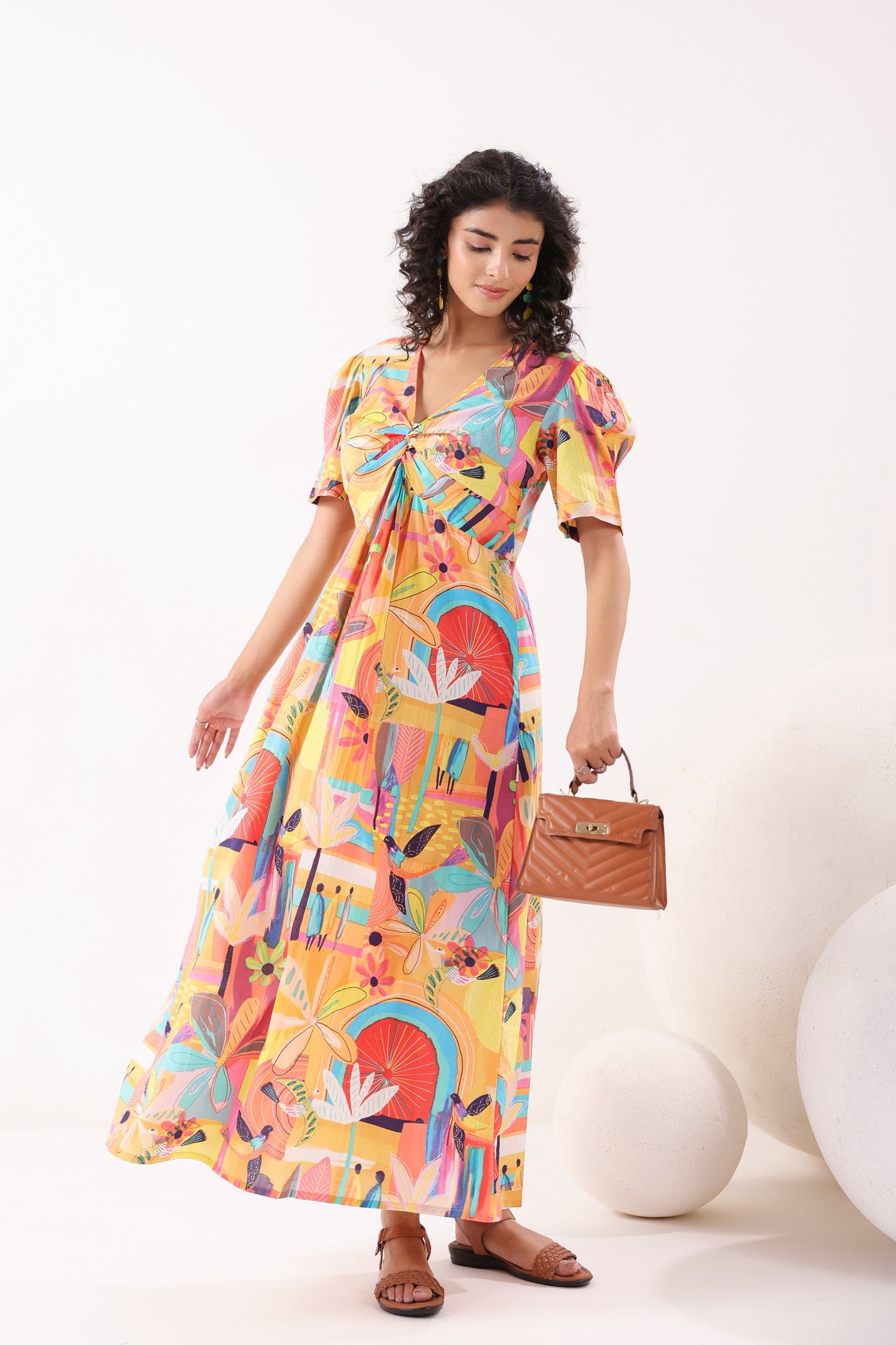 Radiant Bloom Cotton Sundress