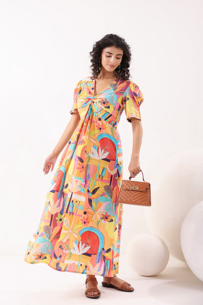 Radiant Bloom Cotton Sundress