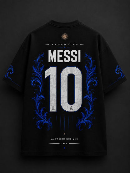 Argentina Messi 10 Oversized T-Shirt – Midnight Blue Edition