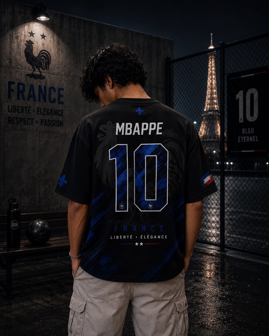 France Mbappé 10 Oversized T-Shirt – Bleu Éternel Edition