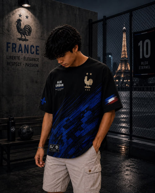 France Mbappé 10 Oversized T-Shirt – Bleu Éternel Edition