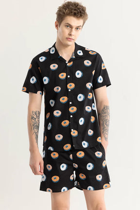 Donutonic Black Printed Co-ords