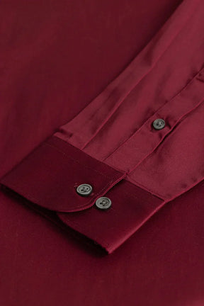 Alfonso Red Plain Satin Shirt