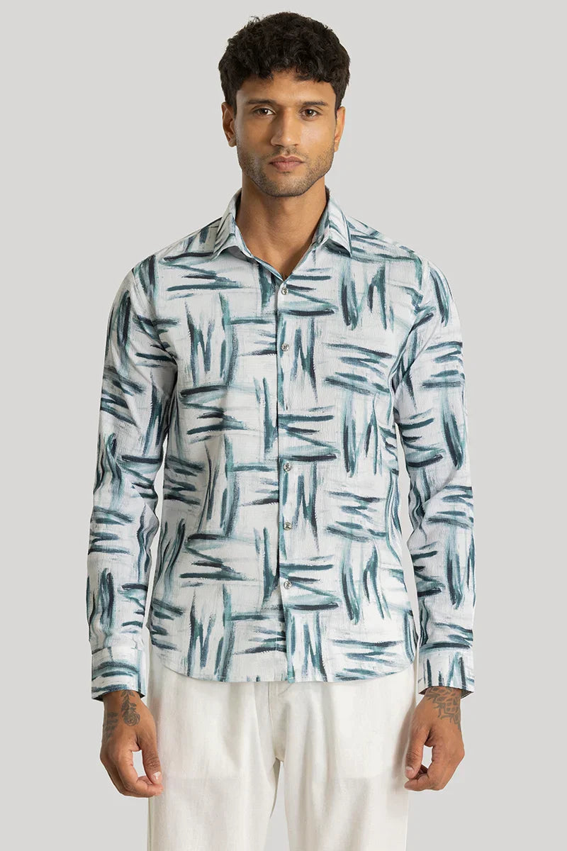 Apex Teal Abstract Shirt