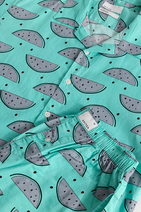 Melonaire Sky Blue Printed Co-Ords