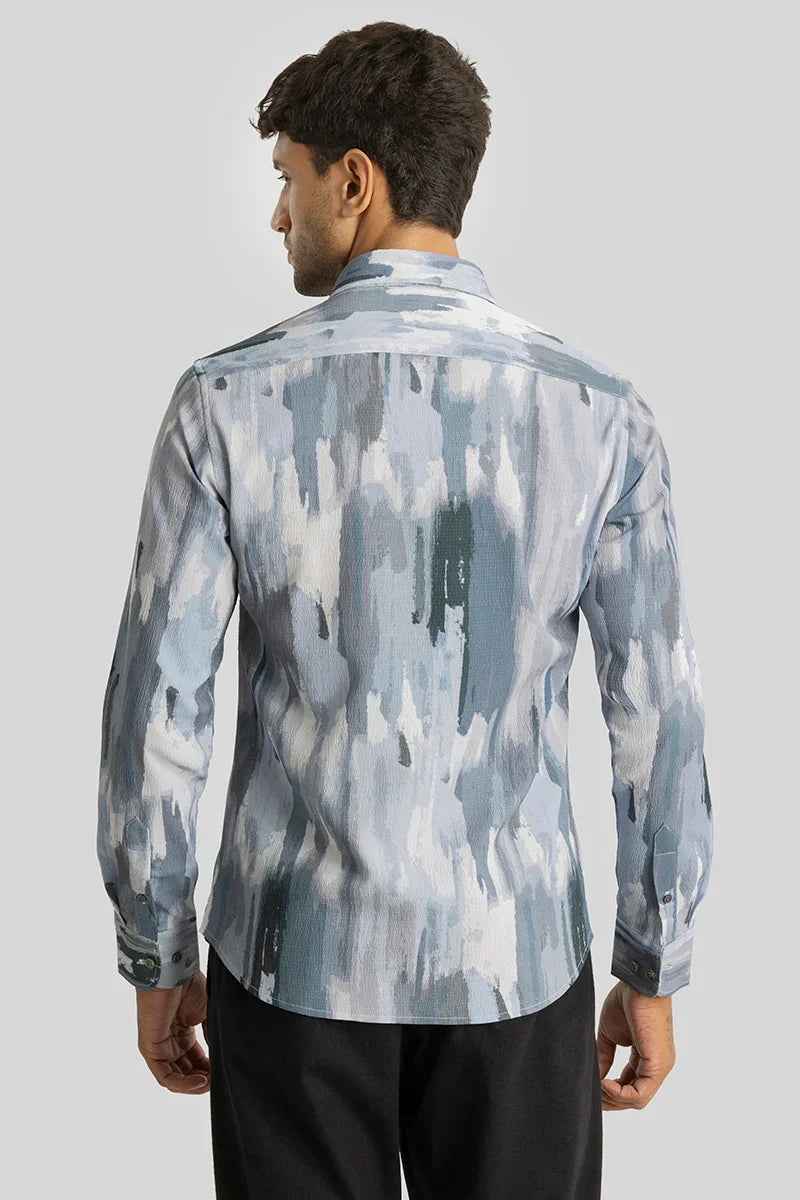 Crest Blue Abstract Shirt