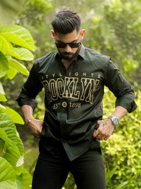 Black Club Wear Printed Shirt