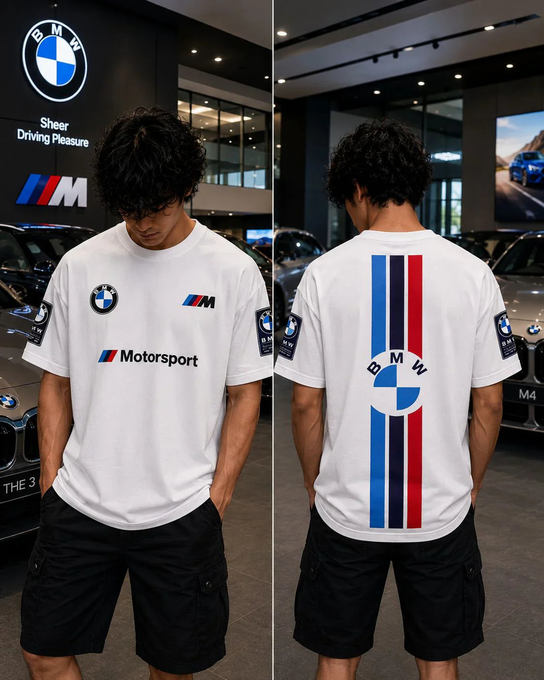 BMW M Motorsport Oversized White T-Shirt | Premium Performance Streetwear