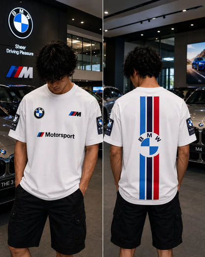 BMW M Motorsport Oversized White T-Shirt | Premium Performance Streetwear